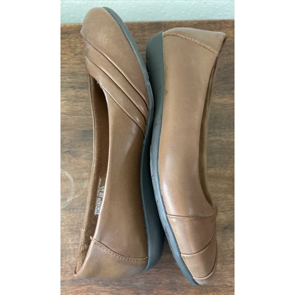 Earth Spirit Comfort Shoes 7.5 Brown Faux Leather Slip-On Ballet Flats Gelron - Picture 8 of 9